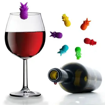1 Set Marcatori per bevande creativi Strumento per bevande in silicone Distingue Etichette per bicchieri da vino Riutilizzabili Identificatore per tazze Segno Bar Cucina