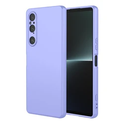 Flexible Liquid Silicone Protective Phone Case - Durable Cover and Bumper Shell for Sony Xperia 5 V (PURPLE)