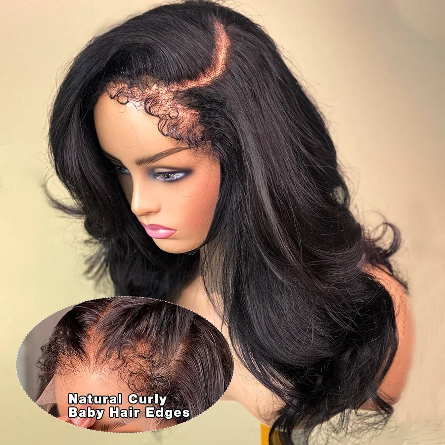 Kinky Edges Curly Baby Hair Wig 4C 13x6 HD Lace Frontal Wig Human Hair Body Wave 13x4 Lace Front Human Wigs for Women human hair wig lace front wig human hair wigs front lace wig