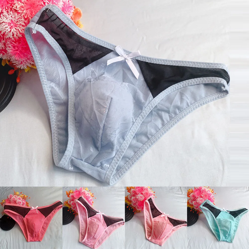 

Men Thin Bikini Briefs Sexy Sheer Bugle Pouch Sissy Panties Ultra-Thin Underwear Underpants Low Rise See Through Lingeries