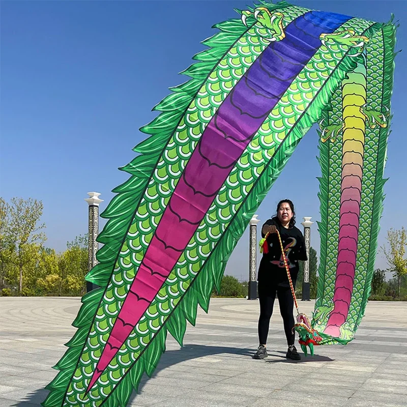 3D Leading 8/10/12m Square Fitness Dragon Dance Red Adult Chinese New Year Dragon Dances Ribbon Stage Performance Props 4