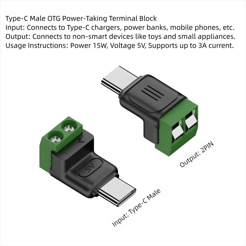 ตัวเลือกสินค้า อะแดปเตอร์ชาร์จ USB-C 2 ขา ไม่ต้องบัดกรี