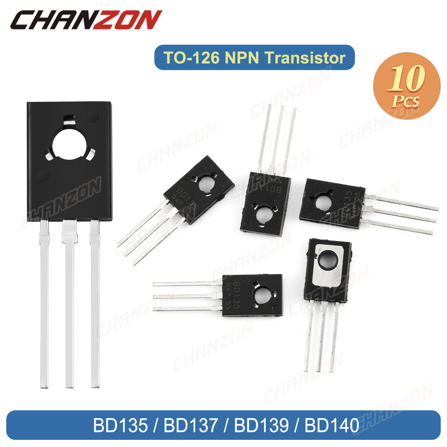 Chanzon 10x BD137 TO-126 NPN Transistoren - Leistungstransistoren 1.5A 60V
