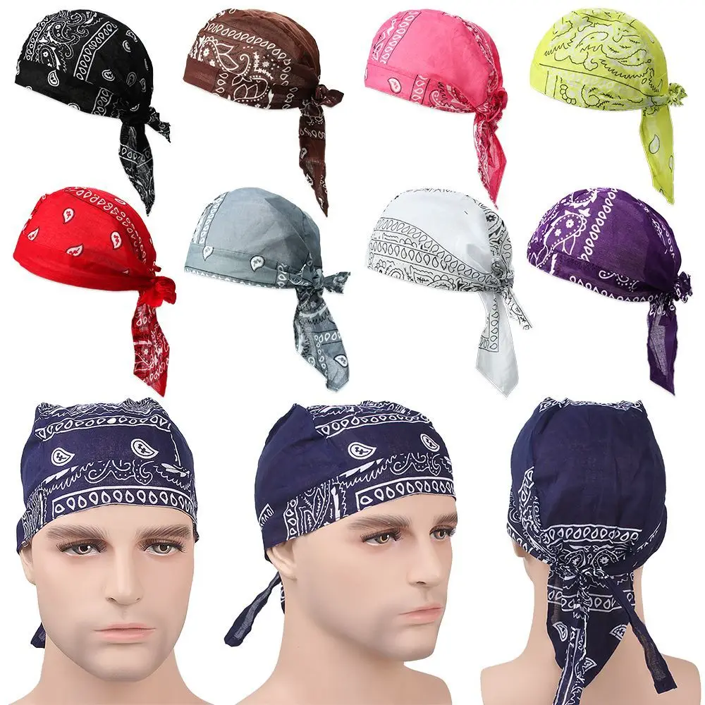 

Cotton Pirate Hat Men Women Adjustable Quick Dry Headscarf Bandana Elastic Outdoor Sport Hair Loss Cap