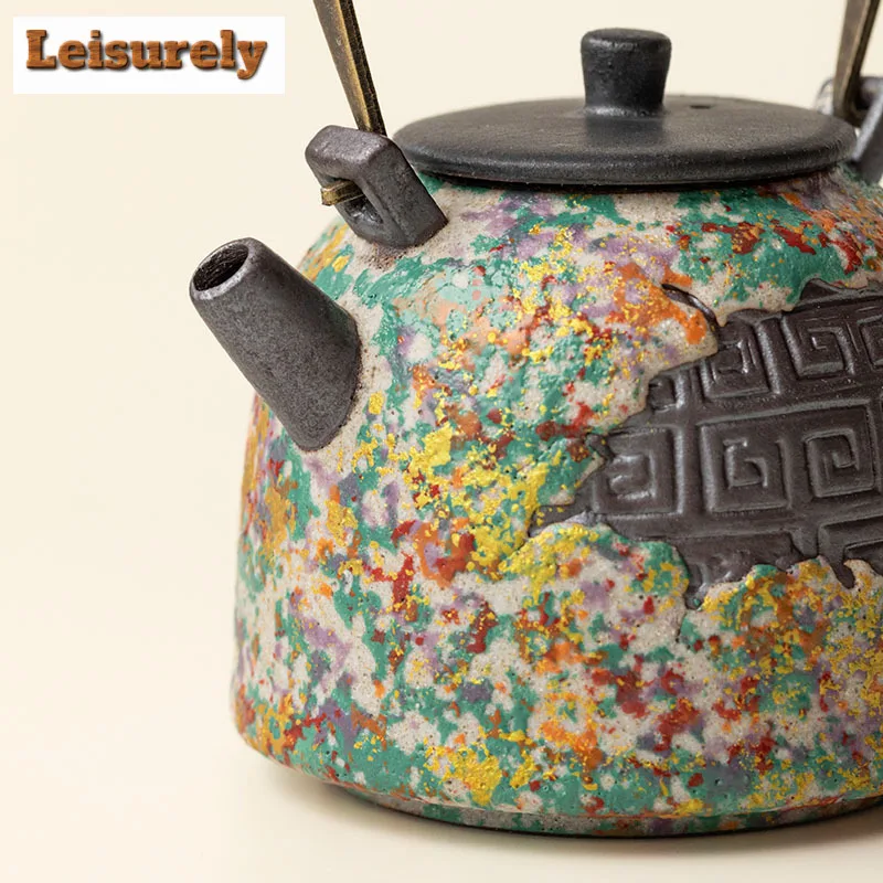 195ml Lifting Handle Teapot Elegant Tea Infuser Pot Household Tea Soaking Kettle With Ball Hole Teaset Accessories Decoration