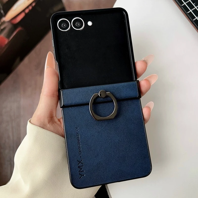Luxury Leather Ring Holder 3-Piece Set: Elegant Shockproof Case with Hinge Protection