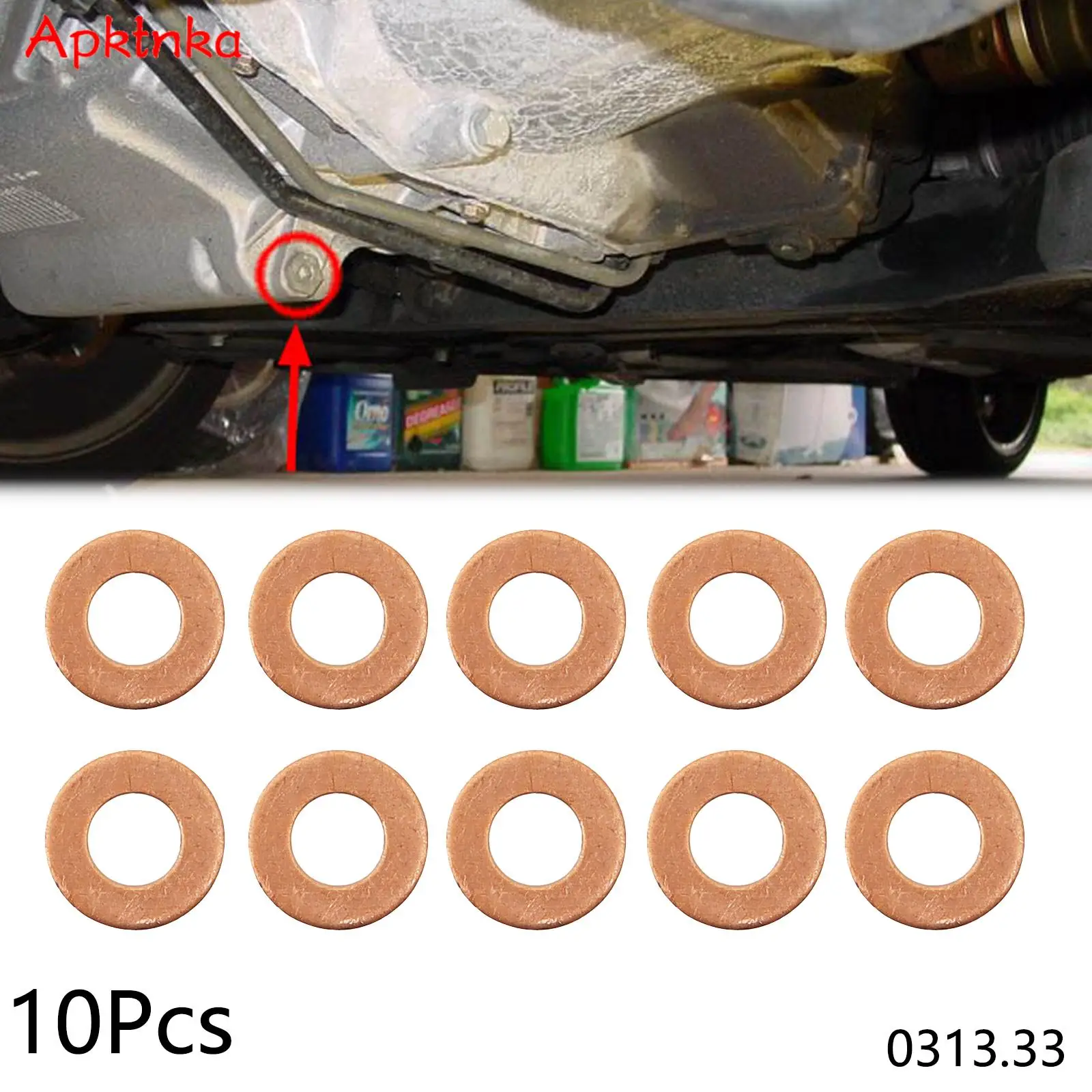 Set of 10 Oil Drain Plug Gaskets 0313.33 For Peugeot 207 208 307 308