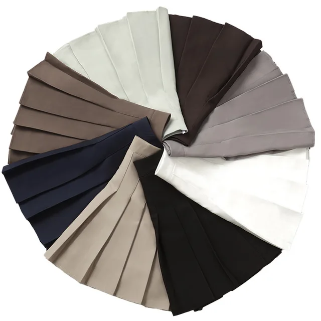 여성용 하이웨이스트 2022 미니 플리츠 스커트