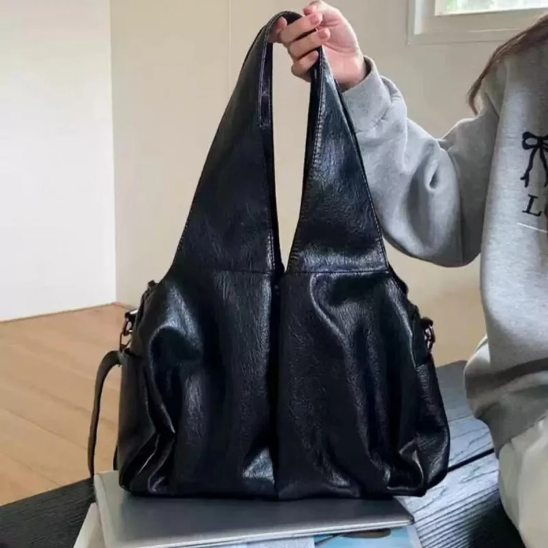 Women's retro PU handbag with zipper closure crossbody bag with multiple pockets, travel fashion daily handbag