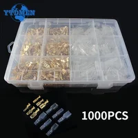 1000pcs ชายหญิงกล่องสายไฟฉนวนสายเชื่อมต่อ 2.8/4.8/6.3 มม.ไฟฟ้า CRIMP เทอร์มินัล Termin Spade ตัวเชื่อมต่อชุด 1
