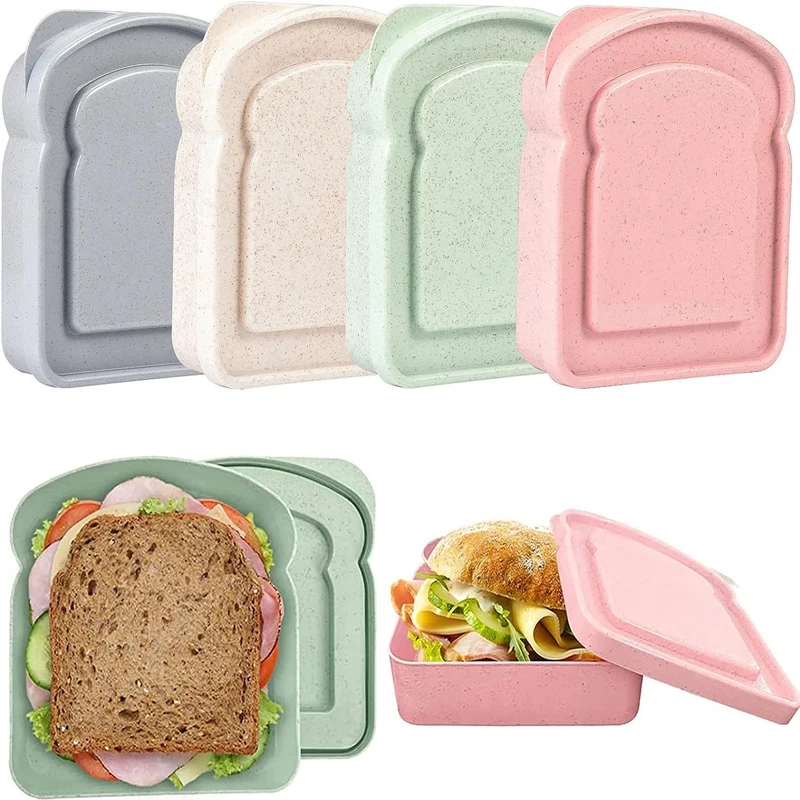 Sandwich Containers Lunch Box Toast Storage Box With Lid Portable Food  Storage Case Reusable Microwave Lunch Box Sandwich Case - AliExpress