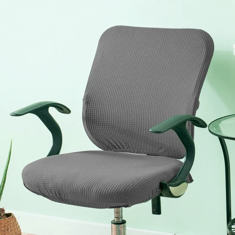 2Pcs/Set High Elastic Plaid Velvet Office Chair Covers Thicken Computer Spandex Split Seat Cover Armchair Cover Home Textile 3