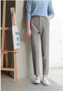 New Autumn Winter Thickened Herringbone Woolen Pants Ninth Pants Women's Straight Pipe Trousers High Waist Loose Pencil Pants new woolen pipe pants women autumn winter loose straight high waist tweed casual nine points radish trousers