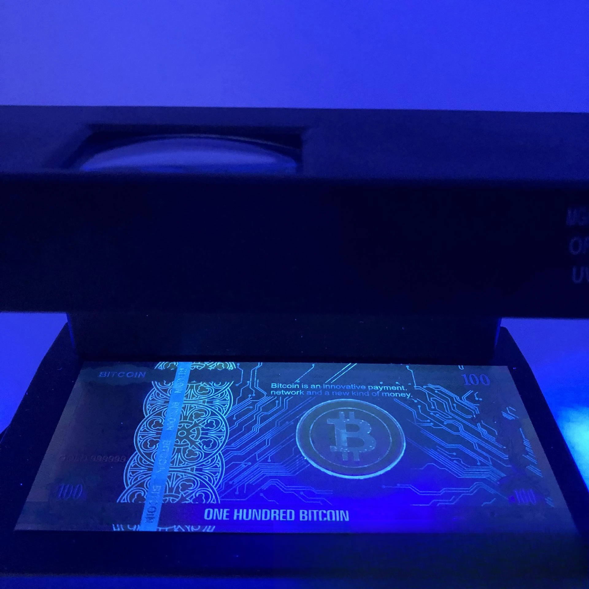 Colorful Gold Plated banknot ONE Hundred BITCOIN plastic Money Bit Coin BTC Fake Money Souvenir Home Decoration