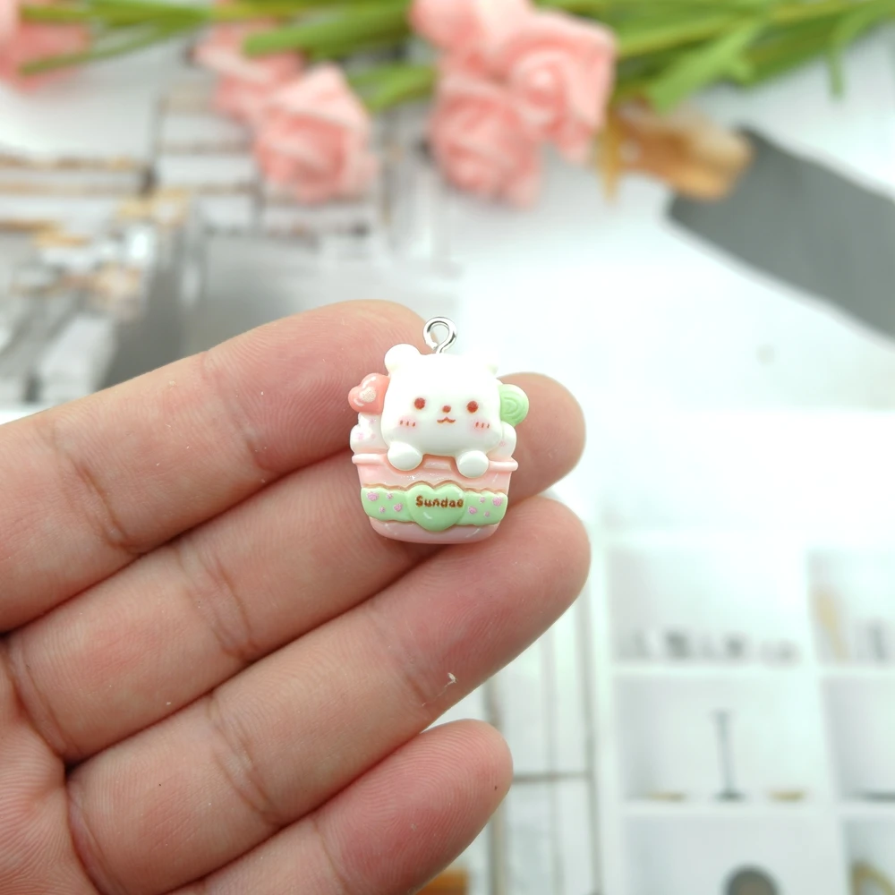 수지 토끼 참 장식품, 쥬얼리 제작용 DIY 귀걸이 팔찌 펜던트 액세서리 부자재 대량 도매