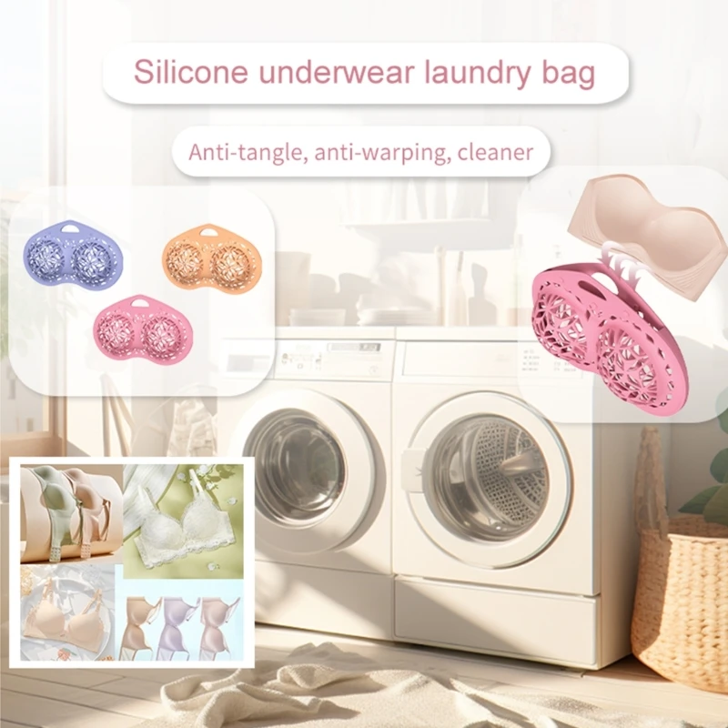 Bra Washing Bag Silicone Mesh Lingerie Bag Anti Deformation Washing Bag for Washing Delicates Bras Underwear Laundry Bag 2