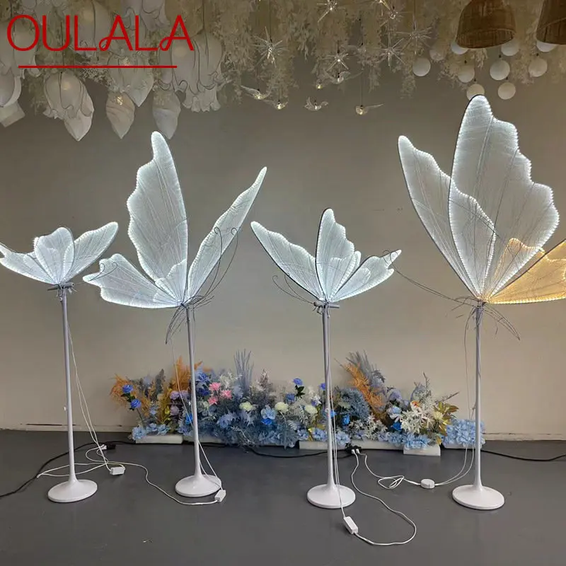 

OULALA Modern Wedding Hanging Butterflies Acrylic light LED Standing Lamp for Creative Road Load Walkway on Party Stage