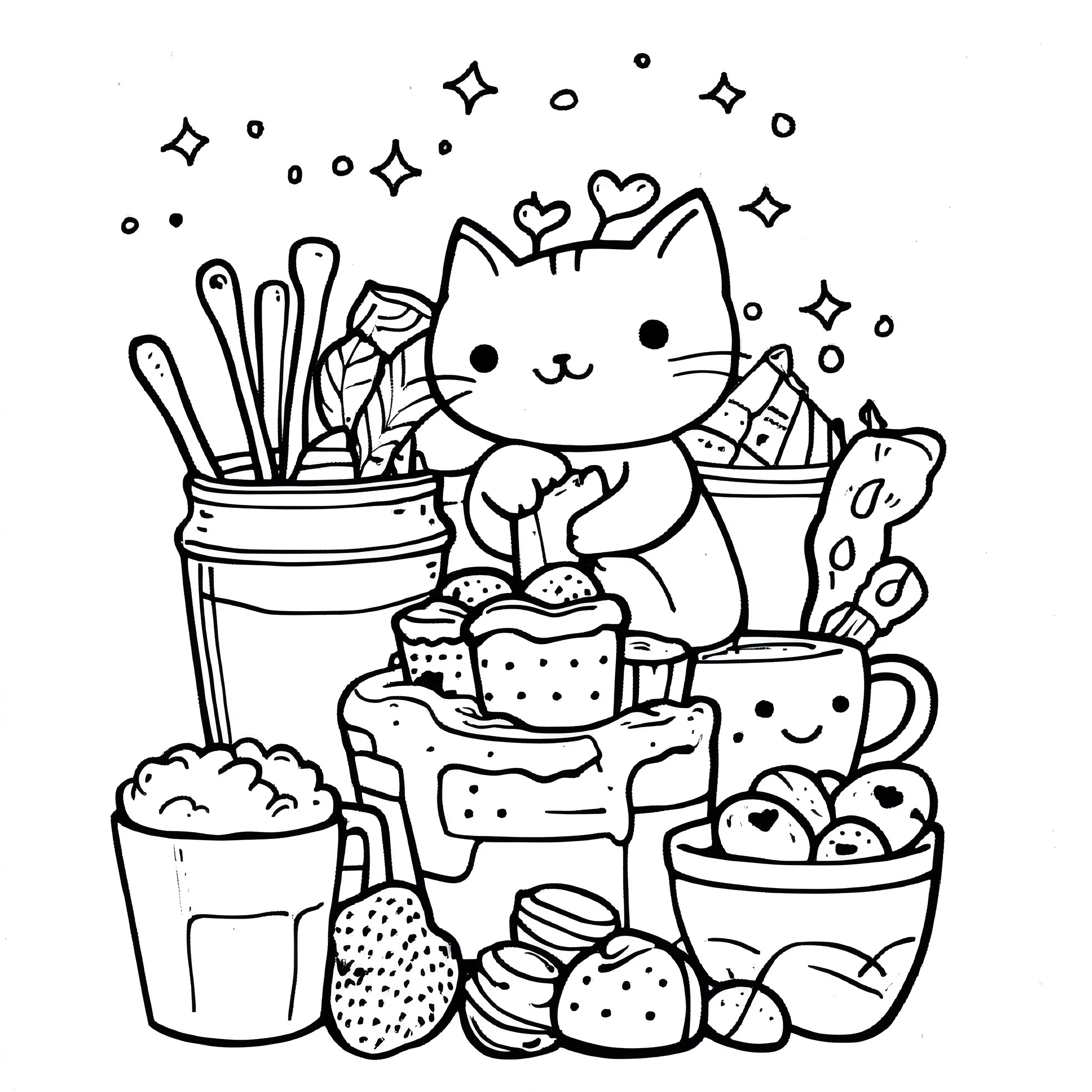 COZY CAT Bold-easy Patterns Coloring Book for Adults Cute Drawing Book Perfect Gift for Party and Birthday 6