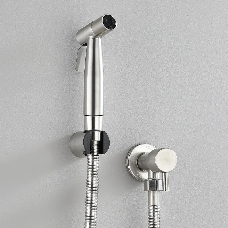 Description Picture 3 of itemMTTUZK Brushed Portable Bidet Sprayer 304 Stainless Steel Toilet Bidet faucet Single Cold Bathroom Shattaf Valve Jet Set