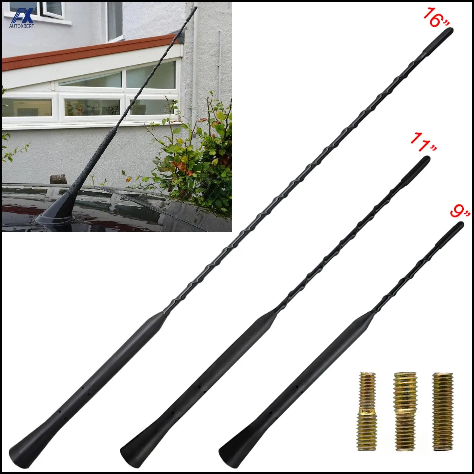 91116InchUniversalRoofMountMastWhipAntennaEnhancedSignal