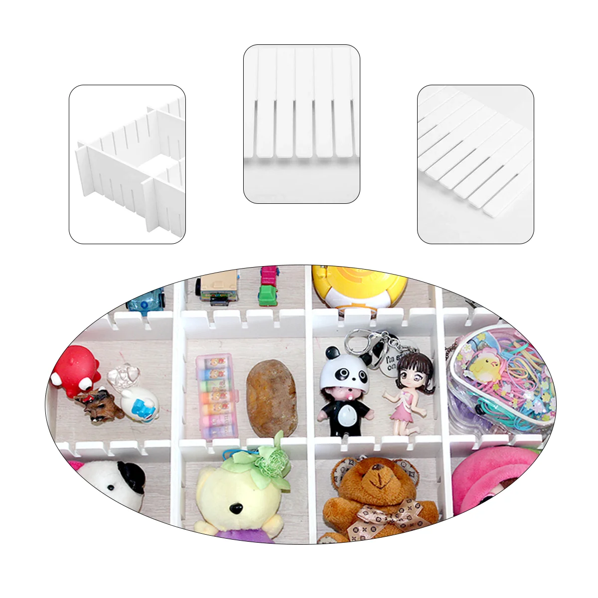 

34 Pcs Drawer Plastic Divider Separator Organizer Adjustable Household Cut off Home Multipurpose Pp