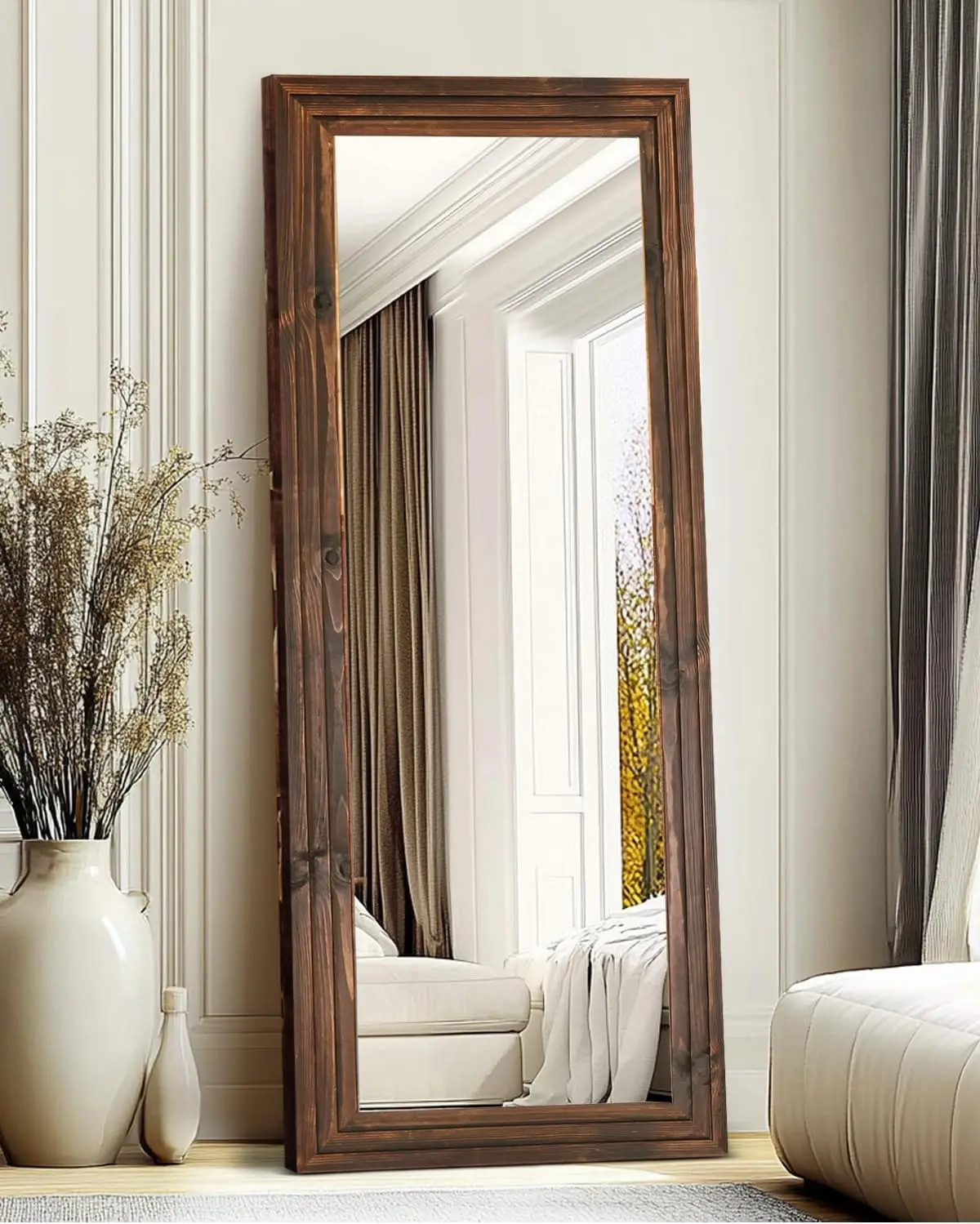 65x22 Wood Frame Full Mirror 1