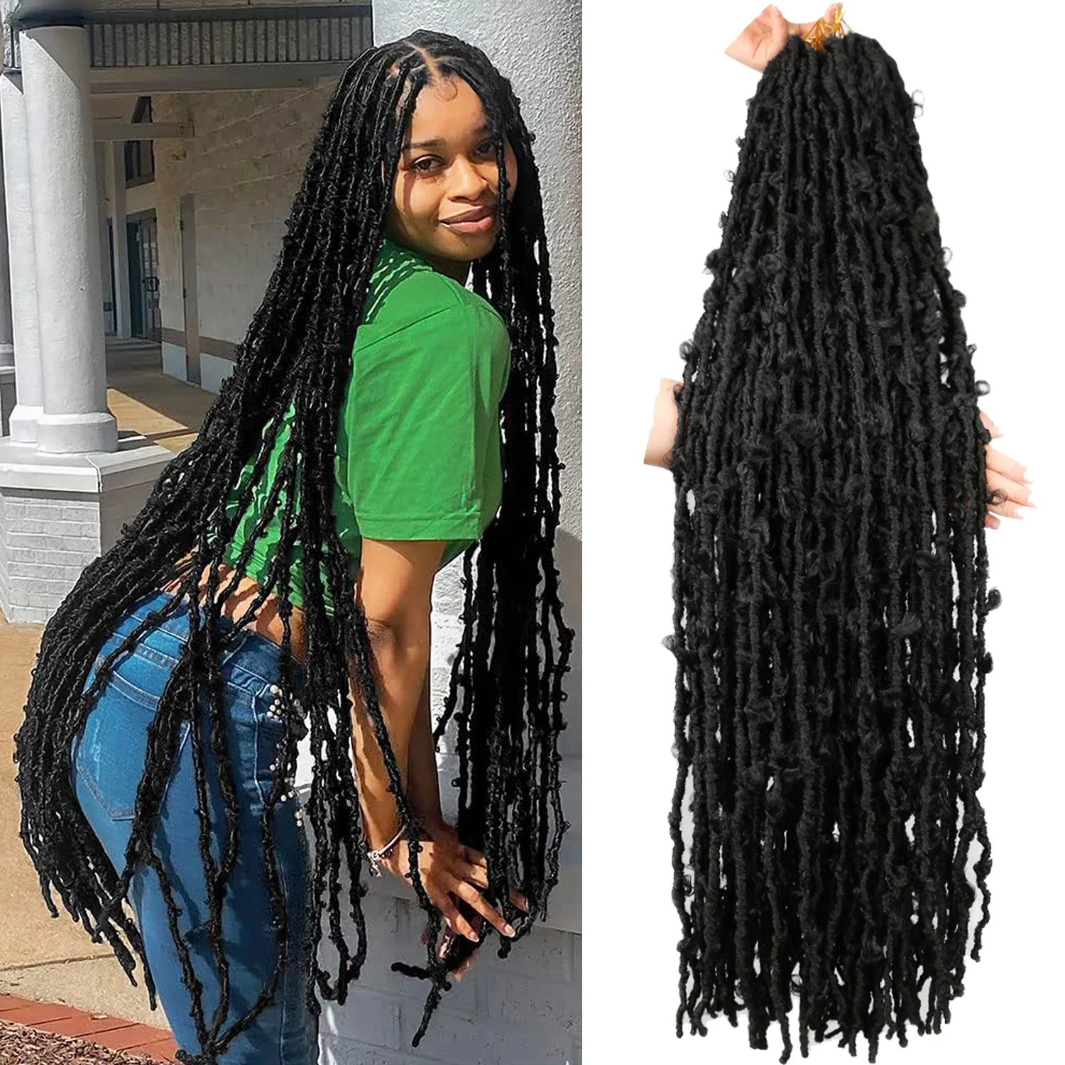 цена Dansama Butterfly Locs Crochet Hair 36 Inch Distressed Faux Locs Crochet Hair Pre looped Soft Locs Crochet Synthetic Hair