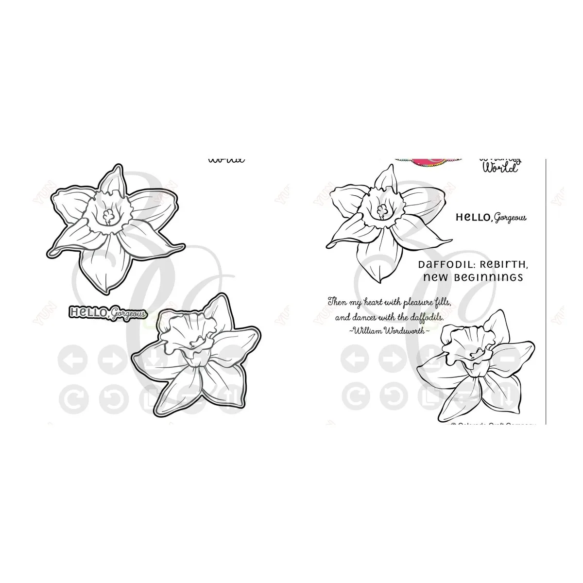 

Dancing Daffodils Metal Cutting Dies Clear Stamps Scrapbook Diary Decoration Embossing Template DIY Greeting Card Handmade New