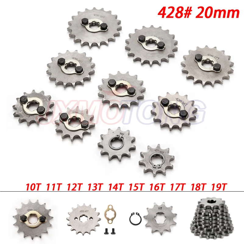 428 10-19 Dente 20Mm Id Pignone Motore Anteriore Per Stomp Ycf Upower Dirt Pit Bike Atv Quad Go Kart Ciclomotore Buggy Scooter Moto