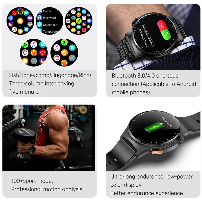 GPS Sports Smartwatch Men's Weather Data Waterproof Watch NFC ECG+PPG Monitoring AI Voice Assistant Smart Watch 2025 New