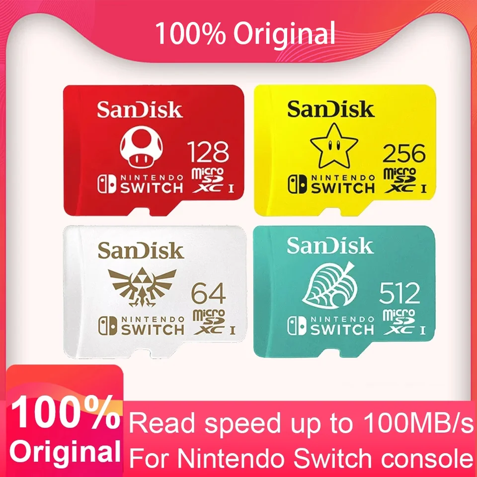 SanDisk NINTENDO SWITCH Micro SD Card 128GB 256GB 512GB microSDXC UHS-I  Memory Card Up to 100MB/s TF Card for Nintendo Switch - AliExpress