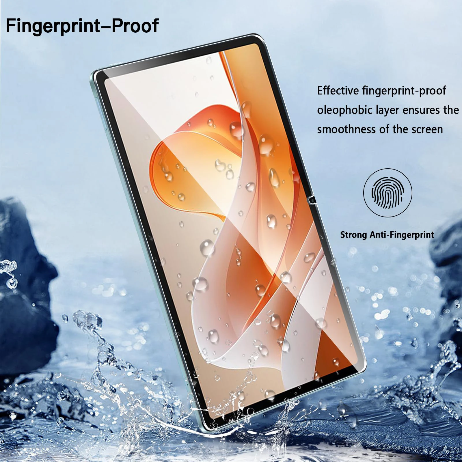 Premium HD Anti-Fingerprint No-Bubble Tempered Glass Tablet Screen Protector, 12-Inch
