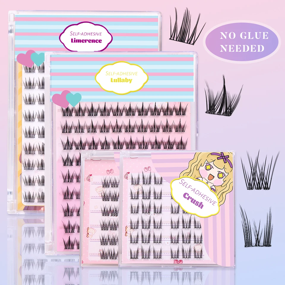 Glue-free DIY Segmented Self-adhesive False Eyelashes Reusable No-removal Enlarge Eyes Daily Use No Glue Needed DIY Cluster Lash