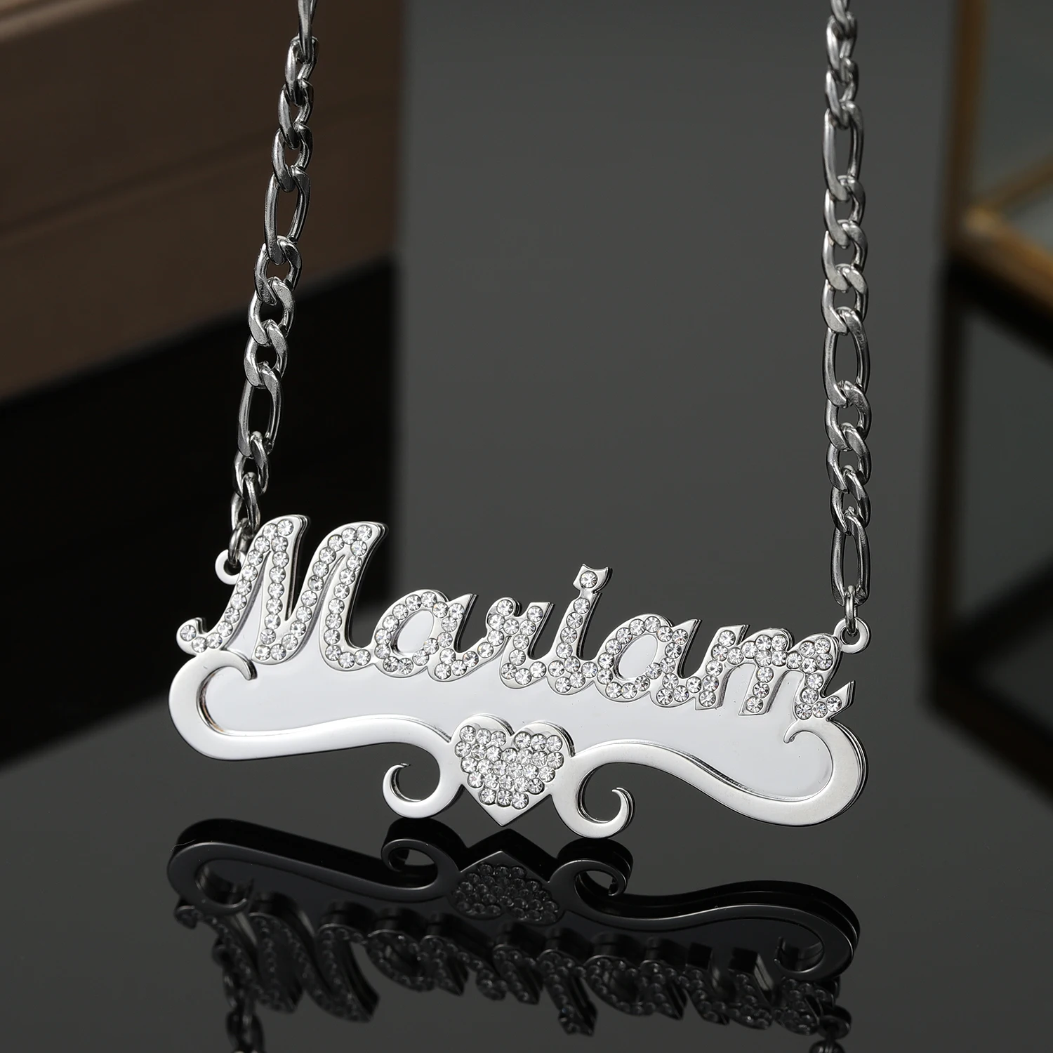 New Customized Name Bling Necklace With Snake Chain Crystal Tiny Name Necklace For Women Personalized Bridesmaids Gift For Her