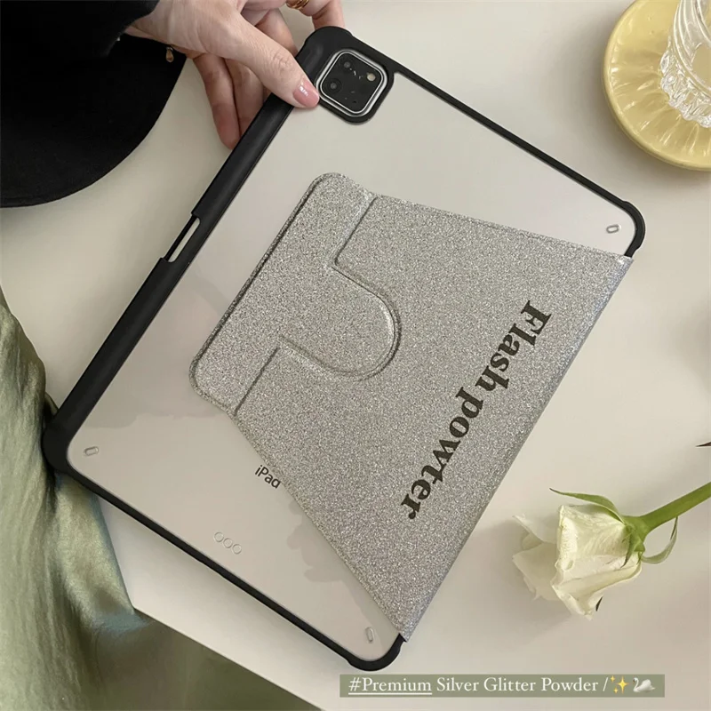 インシルバーグリッターケースipadの10世代air 5/4 10.9 12.9