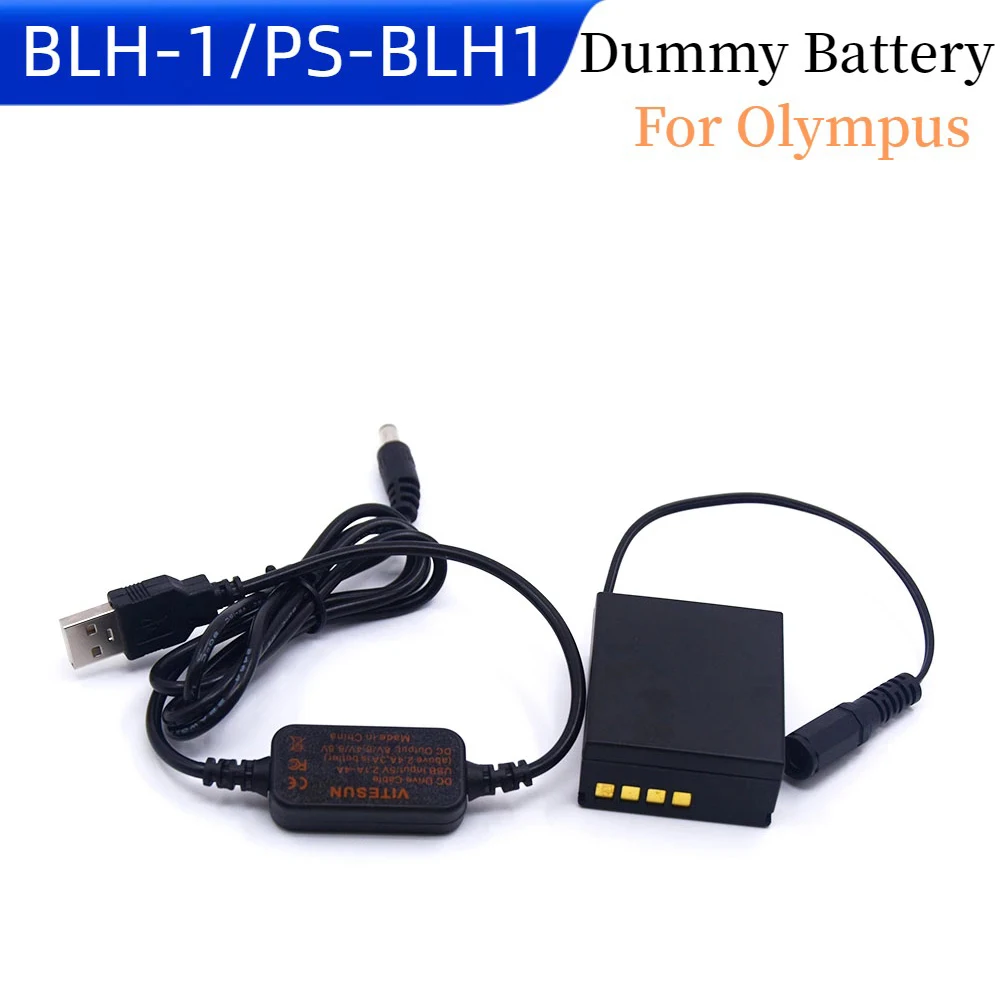 Cavo Da Usb A 5V Cc + Ps-Blh1 Batteria Fittizia Per Olympus Em1 Mark Ii Em1-2 Mark-2 Camera Blh-1 Accoppiatore Cc