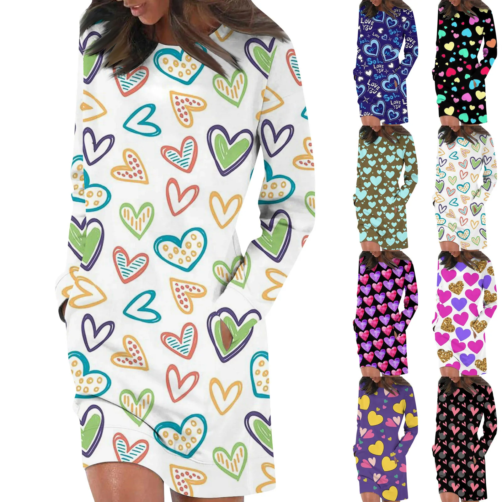 

Платье yigelila женское с длинным рукавом, Повседневный пуловер с принтом, модный свитер-платье на осень