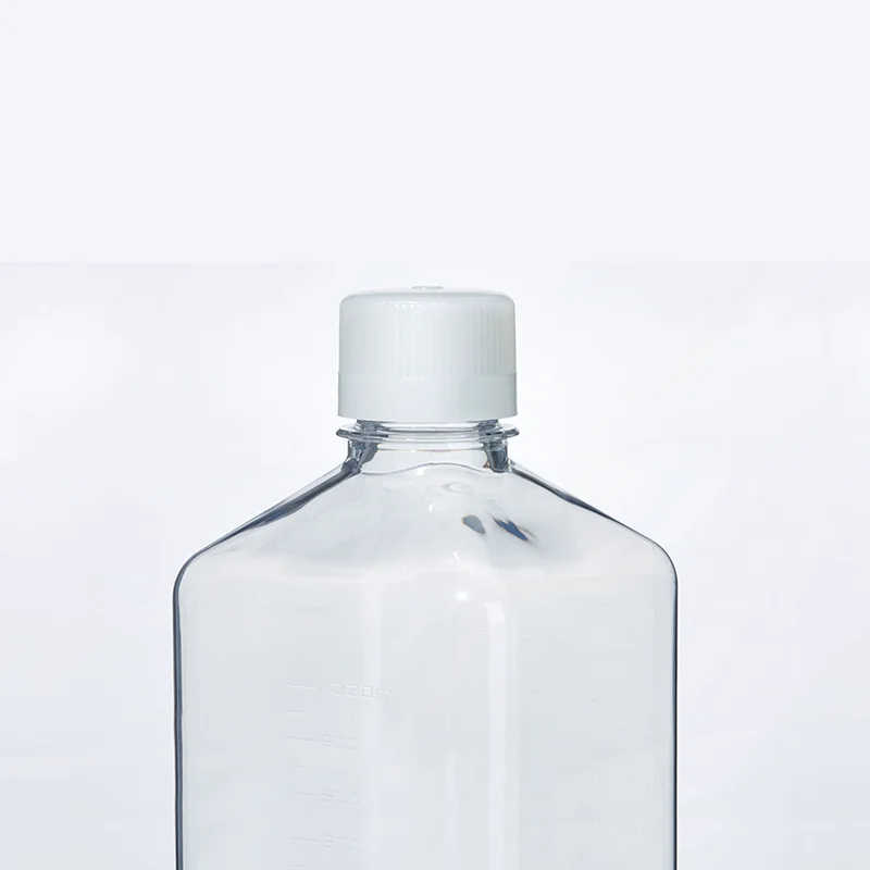 Disposable PET Culture Medium Square Sterile Plastic Dispensing Bottle With Scale Serum Sample Bottle Transparent 125 250 500ml
