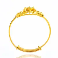 MxGxFam Blossoming Flower Bangles for Bridal Women Adjusted Wedding Jewelry Pure Gold Color Traditioal Style 2