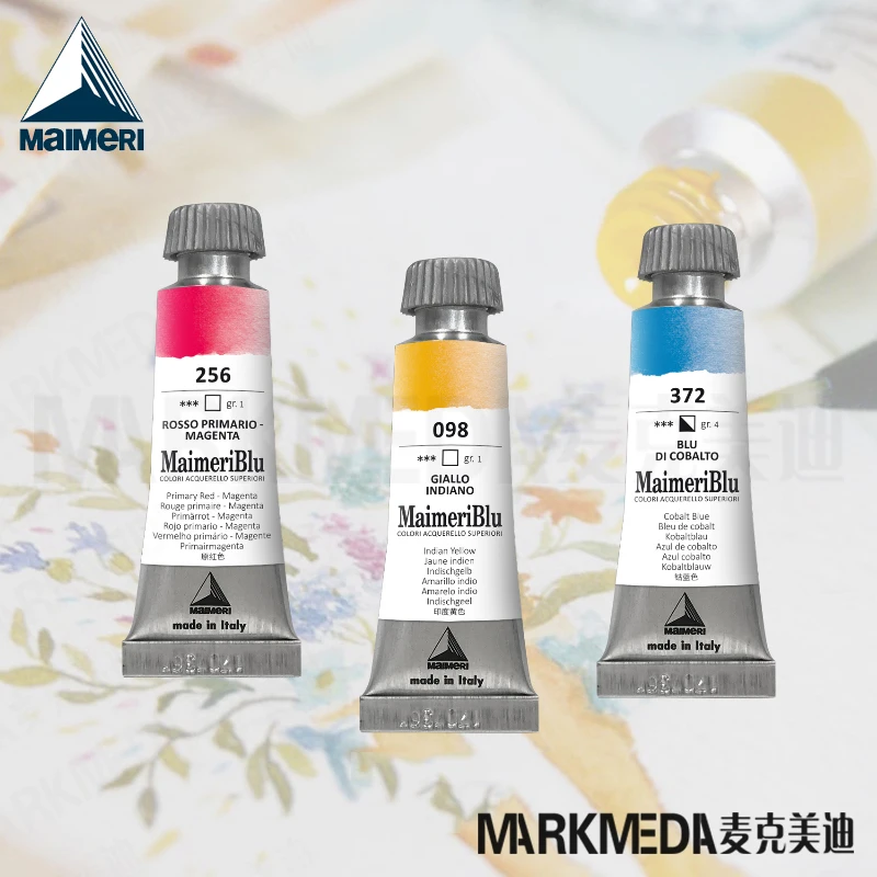 

Imported MaimeriBlu Master Watercolor Paint Artist 12ml Tube Aquarelle Portable Student Supplies