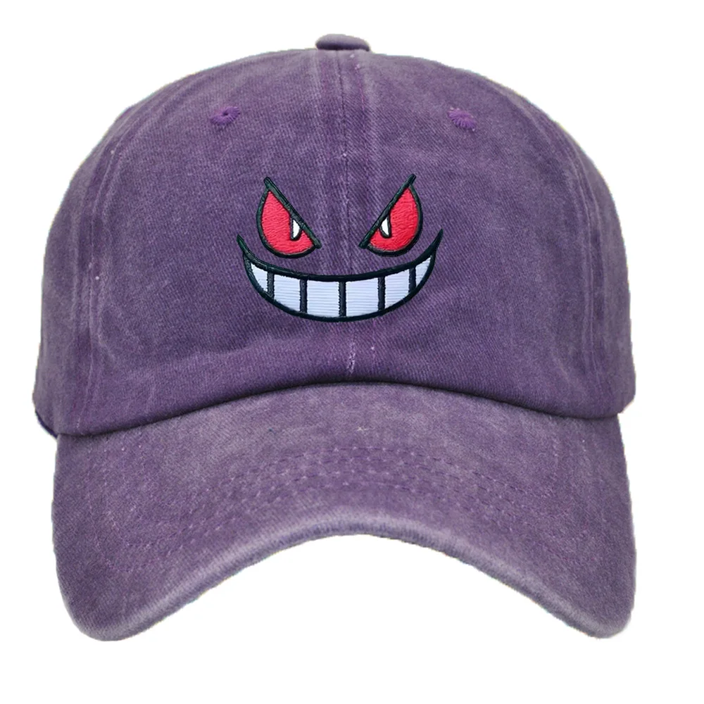 Pikachu Hat Pokémon Gengar Adjustable Curved Peak Cap Purple
