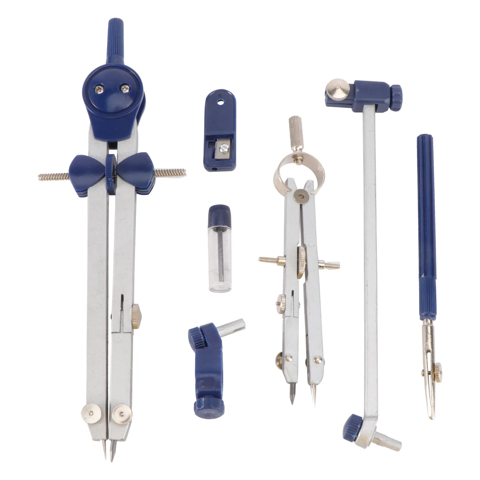 학생 및 사무용 금속 정밀 제도용 컴퍼스, 드로잉 기하학 수학 미술 도구 세트 (연필 보관 케이스 포함)