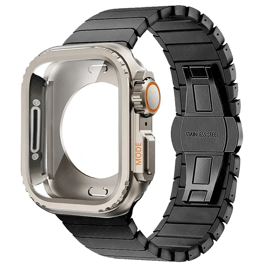 Premium Stainless Steel Watch Case & Band with Protective Shell