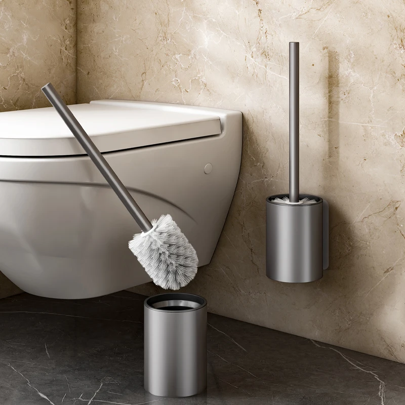 Bathroom-Toilet-Brush-Holder-Cleaning-Tools-Space-Aluminum-Wall-Mounted ...