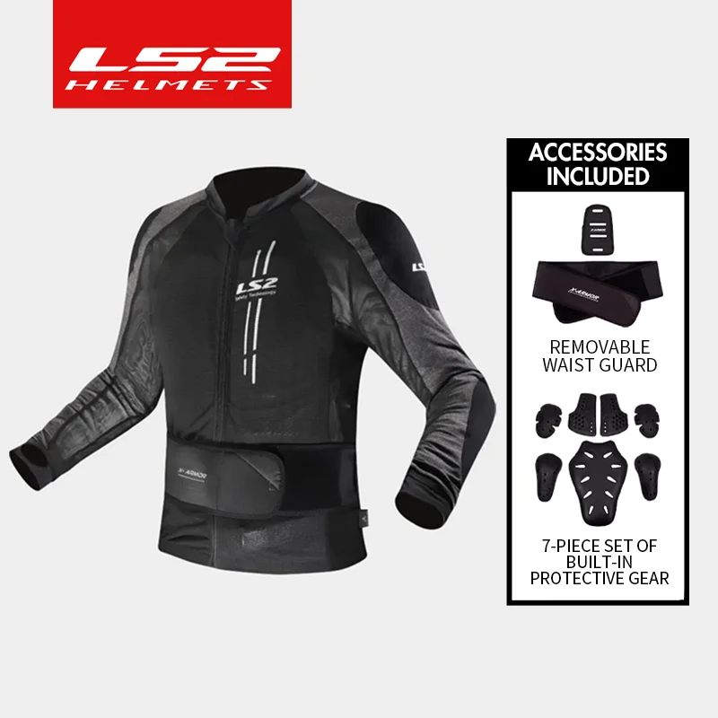 LS2 MJ141 armor motorcycle racing riding wear Spring summer men's and women's soft armor CE fall protection motorcycle jacket motocross gear set motorcycle knee brace motorcycle protector