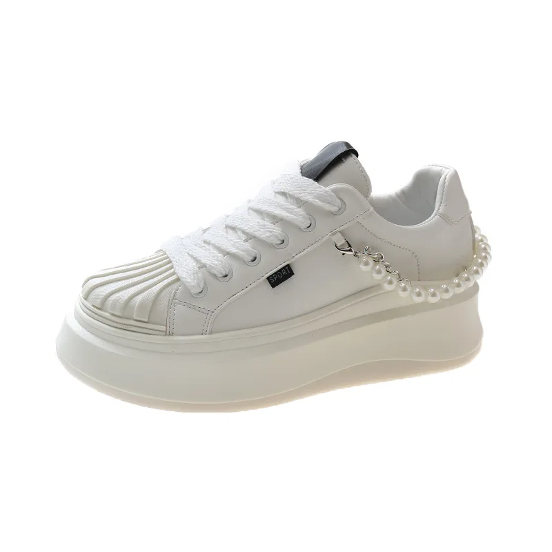 New Women's Casual Thick Sole Sports Little White Shoes Versatile Comfortable and Waterproof Matsuke Shoes