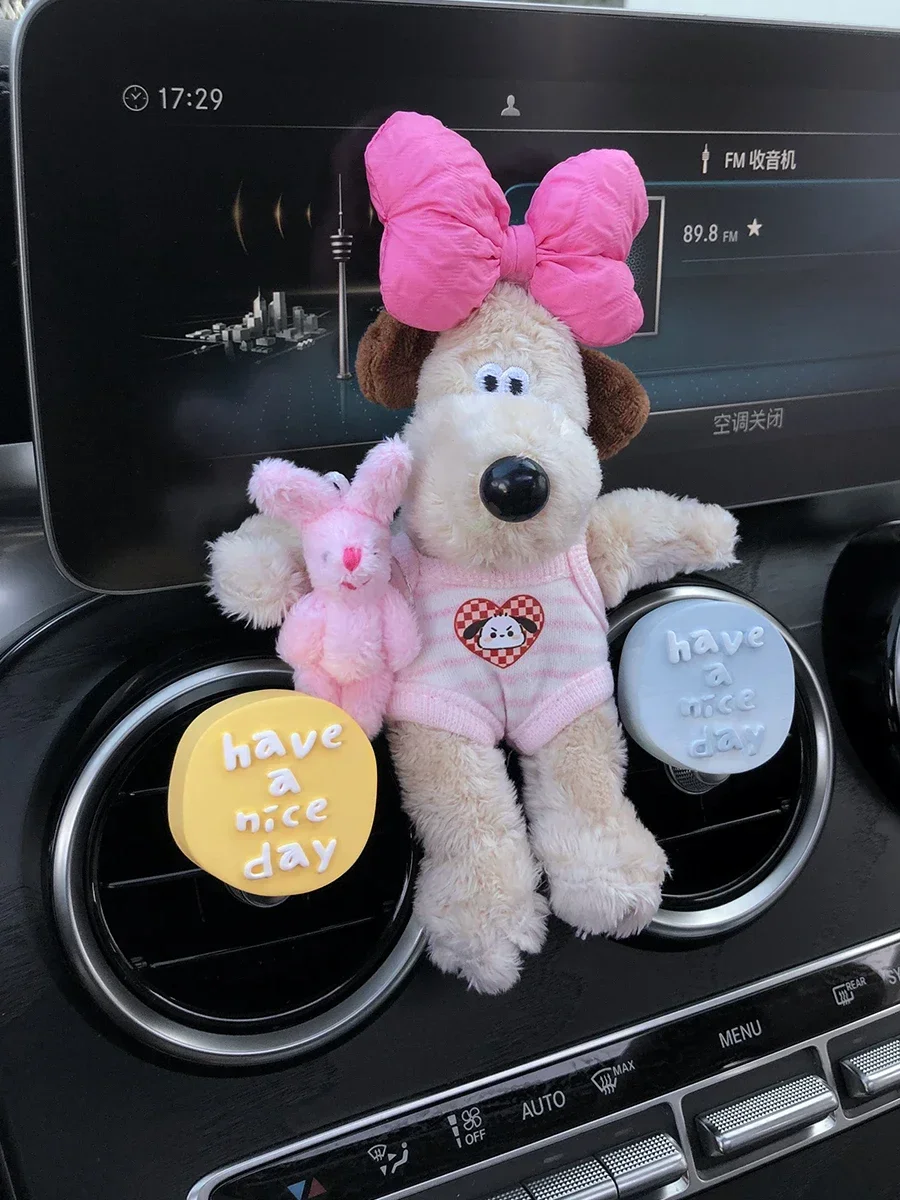 

Have a nice day car air outlet clip girls' Car perfume fragrance cute ins textcar interior fragrance decoration ornaments