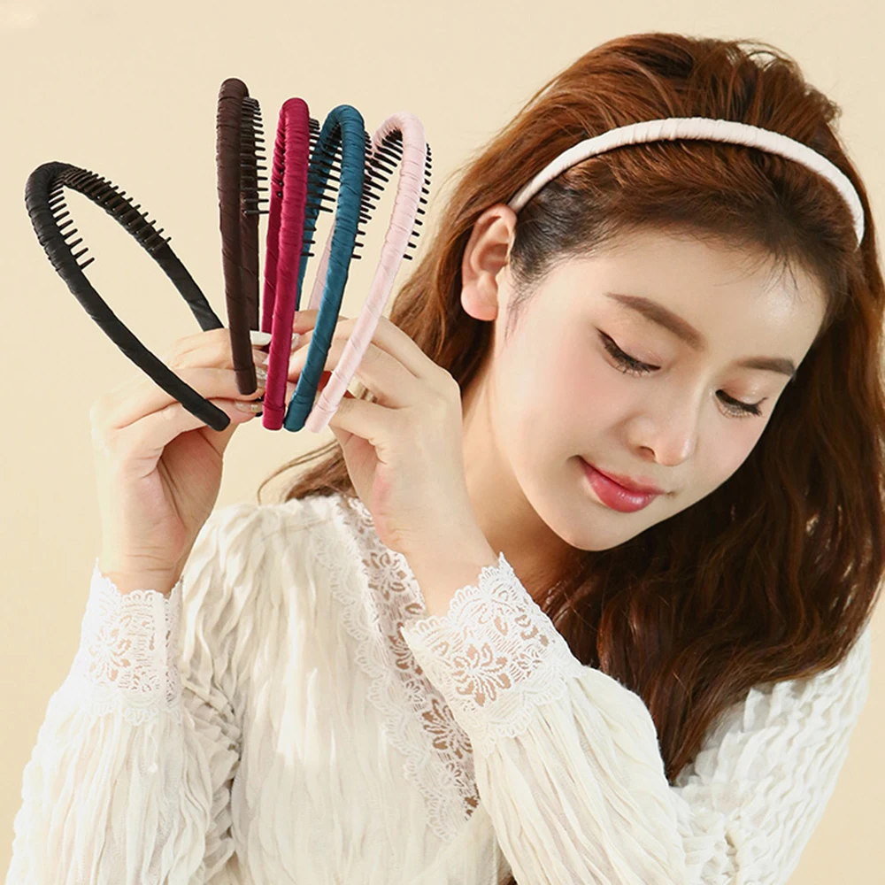 Teethed Anti-Slip Broken Hair Headband For Women Face Wash Hair Bundle Girls Bangs  Headband Hair Band Fashion Hair Accessories