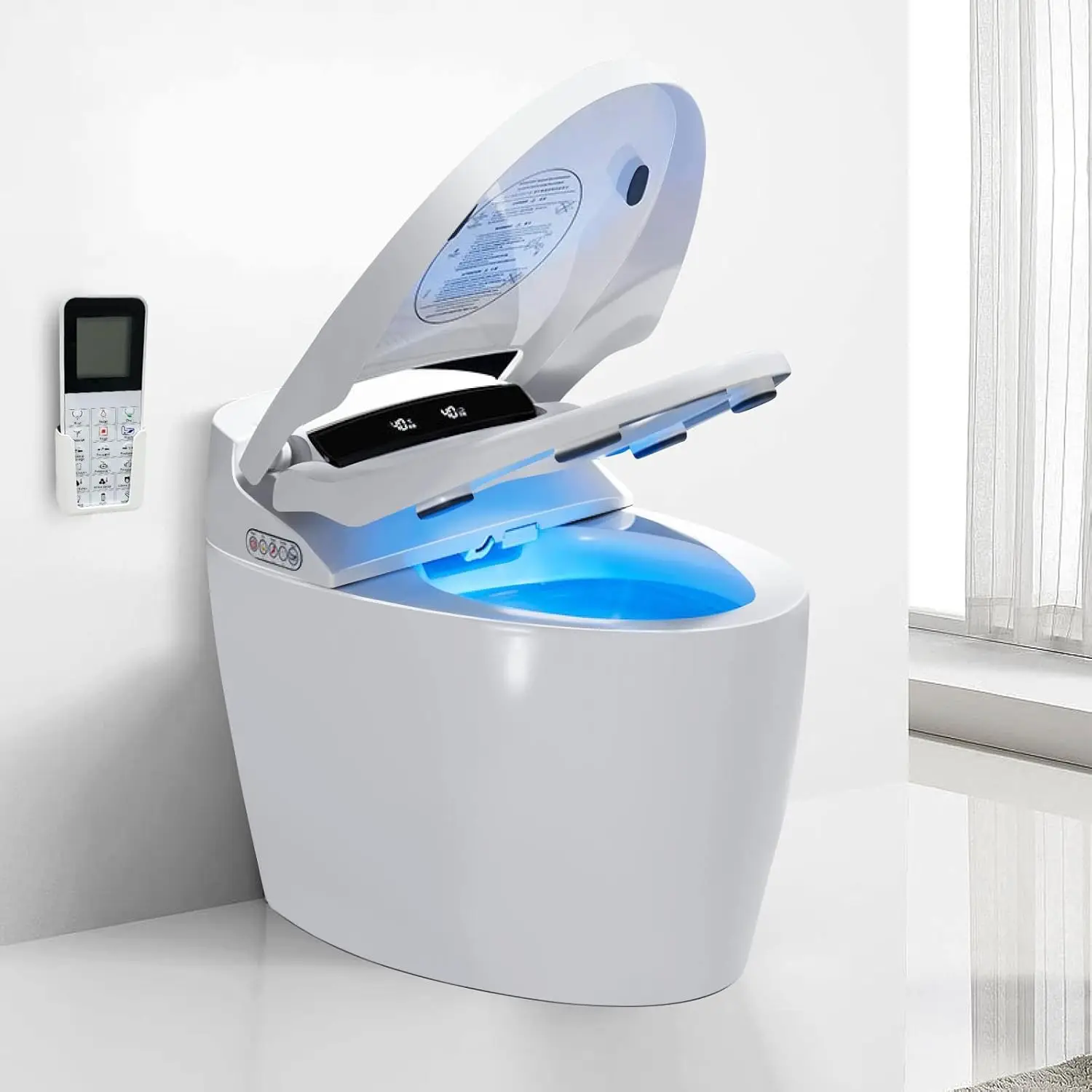 Tankless Smart Toilet With Bidet Built In One-piece Bidet Toilet Seat Auto Flush Auto Open & Close Heated Seat Warm
