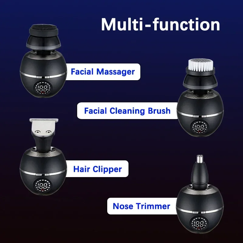 Electric Shaver 7D Floating Cutter Head Base Charging Portable Men Beard Trimmer Clipper Rechargeable Bald Head Electric Razor 3